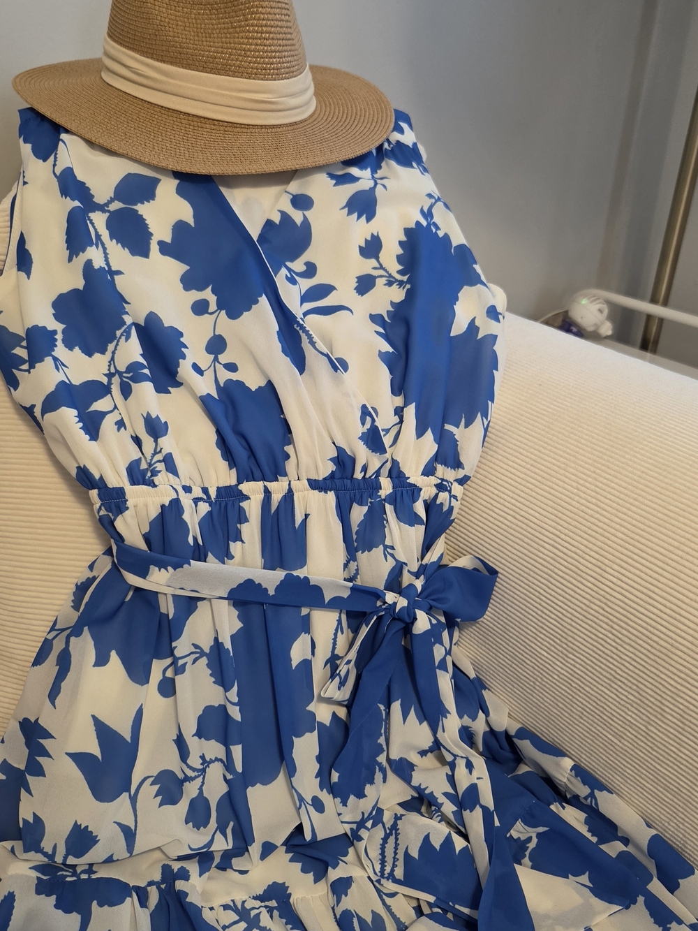 Jealous Tomato Blue & White Floral Faux Wrap Dress